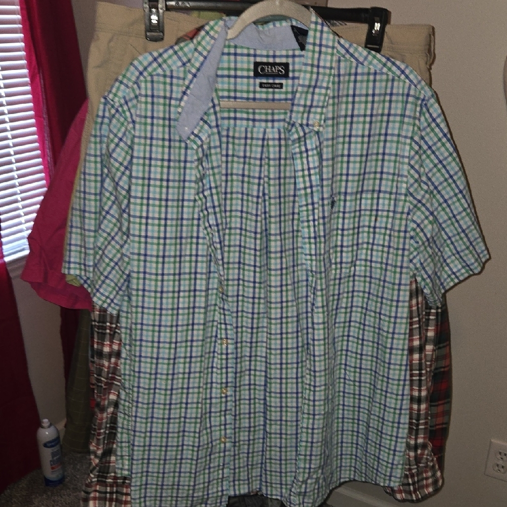 Chaps Blue and Green Plaid Casual Shirt